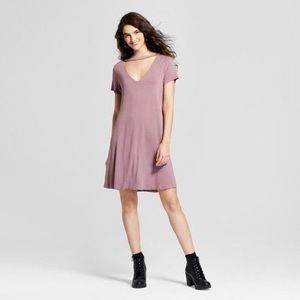 Target/Mossimo Mauve Choker V Neck Dress